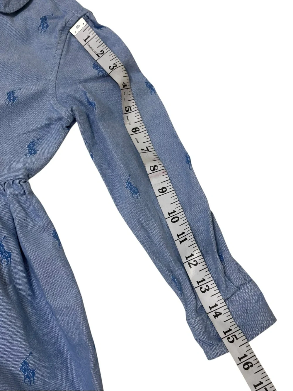 Polo Ralph Lauren Chambray embroidered Print Button-Front Shirt Dress size 6